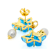 Blue Venetian Glass And Pearl Starfish Earrings In 18K Gold Over
Sterling Silver
