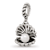 Sterling Silver Shell with Imitation Pearl Dangle Bead