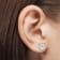 White Cubic Zirconia 14k Rose Gold Heart Studs With Velvet Gift Box 1.50ctw
