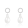 7.5-8mm White Cultured Freshwater Pearl Rhodium Over Sterling Silver Earrings