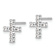 Rhodium Over 14k White Gold Polished Diamond Cross Stud Earrings