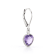 Purple Heart Shape Amethyst Sterling Silver Earrings 3ct