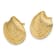 14k Yellow Gold 2D Textured and Polished Clam Shell Stud Earrings