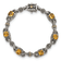 Sterling Silver with 14K Gold Over Sterling Silver Accent Oxidized
Citrine Bracelet