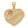 14k Tri-color Gold Polished Grandma Heart Pendant