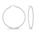 Clear Cubic Zirconia, Rhodium Plated Slim Large Hoop Earrings