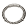 Black Leather and Stainless Steel Brushed and Chain 8-inch with 0.5-inch
Extension Bracelet