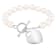 White Freshwater Pearl Bracelet with Sterling Silver Engraveable Heart
Toggle Clasp