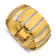 14K Yellow Gold with White Rhodium Diamond Wide Band 7.25-inch Bracelet 1.35ctw