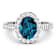 2.29ctw London Blue Topaz and Diamond 14K White Gold Halo Ring