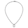 Rhodium Over Sterling Silver Lab Created Opal Heart Paperclip Link Necklace