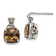 Sterling Silver Antiqued with 14K Accent Smoky Quartz Earrings