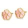 14K Yellow Gold Pink and White MOP Flower Post Earrings