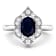 1.5ctw Blue Sapphire and Diamond 14K White Gold Halo Ring