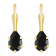 6x4mm Pear Shape Black Onyx 10k Yellow Gold Drop Earrings