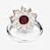 Red Garnet and Yellow Citrine Rhodium Over Sterling Silver Oval Floral
Cocktail Ring 5.5ctw
