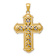 14K Two-tone Gold  Reversible Diamond-Cut Filigree Cross Pendant