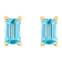 5x3mm Emerald Cut Blue Topaz 14k Yellow Gold Stud Earrings
