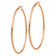 14k Rose Gold 2 7/16" Polished Tube Hoop Earrings
