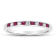 Ruby and Diamond 14k White Gold Band Ring 0.25ctw