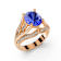 14K Rose Gold Tanzanite and Diamond Ring 2.20 ctw