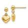 14k Yellow Gold Children's Puffed Heart Dangle Earrings