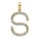 14K Yellow Gold Diamond Letter S Initial Pendant