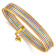 14k Tri-color Gold 11mm Oversized Set of 7 Textured Slip-on Bangles with
Dangle Heart Charm