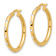 14k Yellow Gold Polished Cubic Zirconia 1" Hoop Earrings