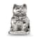 Sterling Silver Textured Sitting Cat Bead