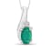 Green Emerald with White Diamond Accent Rhodium Over Sterling Silver
Pendant with Chain 0.30ctw