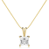 White Cubic Zirconia 14k Yellow Gold Pendant With Chain 1.00ctw