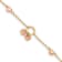 14K Two-tone Diamond-cut Hearts with 1 Inch Extension Bracelet