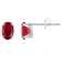 6x4mm Oval Lab Created Ruby Rhodium Over 10k White Gold Stud Earrings