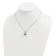 Rhodium Over Sterling Silver Polished Necklace and Earring Set with
Tahitian Pearls and CZ.