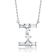 Initial I Mixed Cut CZ Pendant Necklace In Sterling Silver 18 Inch