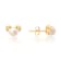 6mm Cultured Freshwater Pearl And Cubic Zirconia 14k Yellow Gold Over
Silver Dog Earrings 0.02ctw