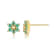 Green Emerald 18k Yellow Gold Over Sterling Silver Flower Earring Set