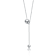 Minimalist Dual Sphere Drop Necklace In Rhodium Over Brass