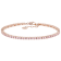 Pink CZ Tennis Bracelet In 18K Rose Gold Over Sterling Silver 7.00ctw