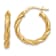 14k Yellow Gold Twisted Textured 13/16" Hoop Earrings