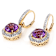 Amethyst Round And White Zircon Dangle Earrings In 18K Gold Over
Sterling Silver 3.42ctw