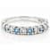 Blue And White Lab-Grown Diamond Band Ring In 14K White Gold 1.00ctw