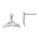 Rhodium Over 14k White Gold Whale Tail Stud Earrings