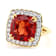 Lab-Created Padparadscha Sapphire And White Zircon Ring In 18K Gold Over
Sterling Silver 9.26ctw