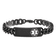 Stainless Steel Polished Black IP-plated with White Enamel 8-inch
Medical ID Bracelet