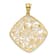 14k Yellow Gold and Rhodium Over 14k Yellow Gold Diamond-Cut Filigree
Swirl Pendant