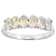 Opal And Diamond Accent Band Ring In Sterling Silver