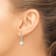 Rhodium Over Sterling Silver 7-8mm Shell Pearl and CZ Dangle Earrings