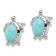 Rhodium Over Sterling Silver Amazonite Turtle Post Earrings